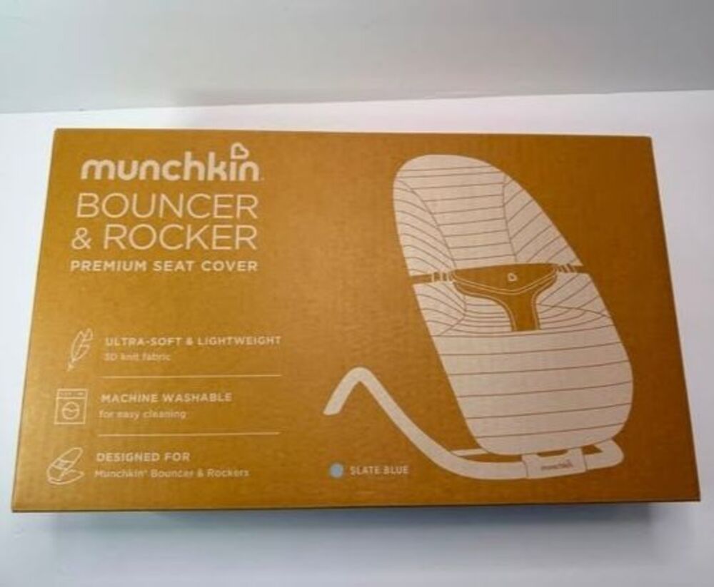Munchkin Premium Bouncer/Rocker Replacement Seat Cover – Slate Blue – BNWT